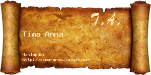 Tima Anna névjegykártya